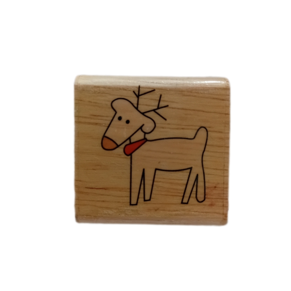 Reindeer Design Wooden Stamp